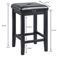 thumbnail image 2 of Bowery Hill 24.25" Solid Rubberwood Square Counter Stool in Black (Set of 2), 2 of 3