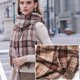 thumbnail image 4 of Bufandas cálidas de invierno para mujer, bufandas grandes con tacto de cachemira, ponchos de moda, chales largos, bufandas de rejilla, bufandas súper suaves y ligeras, 4 of 5