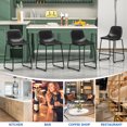 thumbnail image 3 of 24 inch Commercial Grade PU Leather Bar Stools Counter Height Stools with Back in Black, Set of 4, 3 of 7