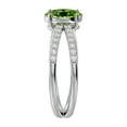 thumbnail image 4 of SuperJeweler 1 1/2 Carat Oval Shape Peridot and Halo Diamond Ring In Sterling Silver For Women, 4 of 6