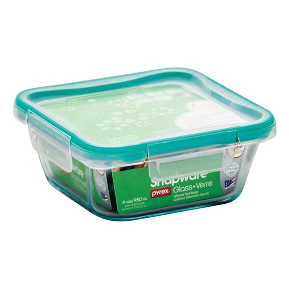 World Kitchen Rning Revere 1109304 Snapware Square with Lid Clear-4 Cup- pack of 4