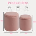 thumbnail image 5 of 2BYF Round Storage Ottoman Set of 2, 12 Gallon Capacity, Sherpa Pink - Footrest, Coffee Table, 300lb Weight Capacity, 5 of 6