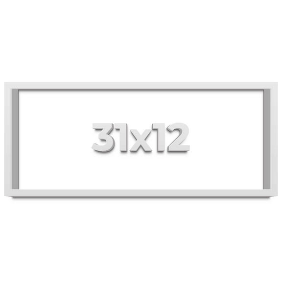 31x12 Shadow Box Frame White | 2 Inches Deep Real Wood Contemporary Shadowbox Display Frame | UV
