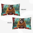 thumbnail image 2 of Sikiie Meditating French Bulldog Print Plush Pillow Cover, Wrinkle-proof and Stain-resistant Pillow Protector without Pillow Core, Home Decoration-16"x24", 2 of 6