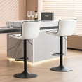 thumbnail image 6 of Kidol & Shellder White Leather Bar Stools Set of 2 Soft Swivel Counter Stools, 6 of 7