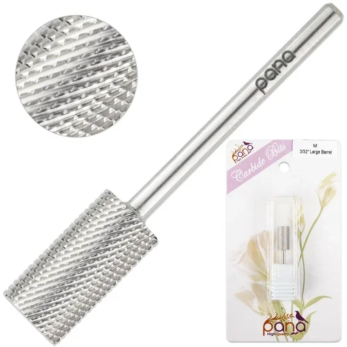 Professional Silver Large Barrel Carbide Bit Medium Grit For Nail Drill Machine