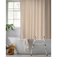 thumbnail image 2 of Split Shower Curtain for Transfer Bench, Pure Light Khaki Fabric Shower Curtains for Bathroom, Simple Solid Color Tub Sliding Transfer Bench Waterproof Bath Curtains 72"x72", 2 of 9