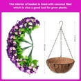 thumbnail image 2 of Artificial Hanging Flowers inch Basket, Faux Silk Petunias Flower Arrangement,Coconut Lining Planter with Morning Glories Plants Patio Garden Porch Deck Spring Decor(Lotus and Fuchsia), 2 of 5