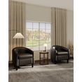 thumbnail image 6 of Living Room Chairs Accent Barrel Chairs Set of 2 Faux Leather Club Armchairs with Soft Padded Seat for Bedroom Waiting Reading Room(Black), 6 of 6