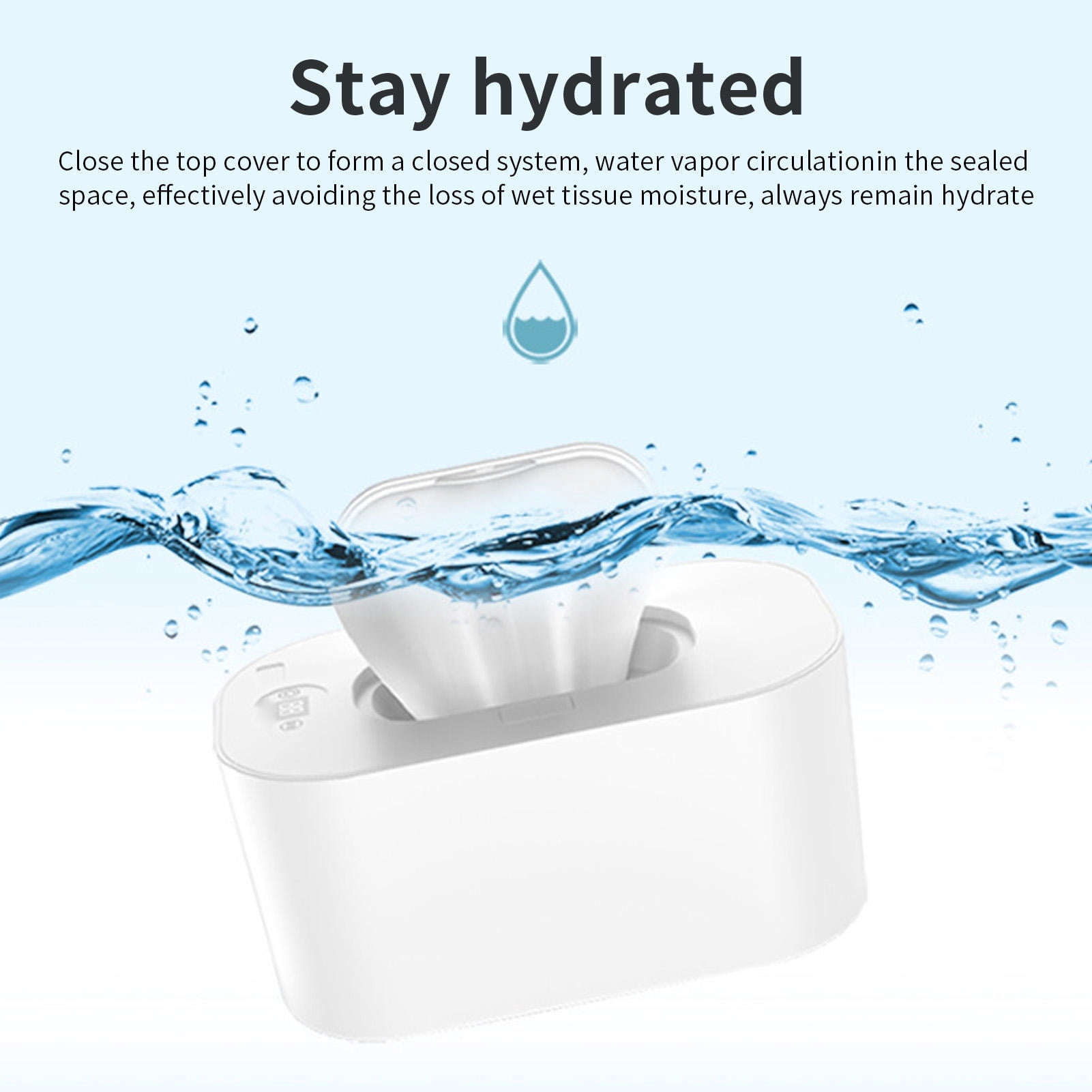 BIMZUC Portable Wet Wipes Heater – 24‑Hour Constant Temperature, 80‑Wipe Capacity, Energy‑Efficient 8W Design, White