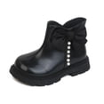 thumbnail image 2 of BRGZLK Kids Girls Princess Dress Boots 2026 Fashion Cute Pearl Bowknot Non-Slip Booties Casual Comfortable Outdoor Ankle Boots with Zipper, Birthday Wedding Shoes Black 9-9.5 Years, 2 of 9
