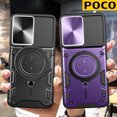 thumbnail image 2 of Poco X5 Pro X4 Pro F5 Pro M4 M5 F3 C40 Estuche rígido para teléfono de armadura pesada a prueba de golpes de lujo con soporte de metal, 2 of 4