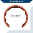 thumbnail image 4 of Funda para volante de cuero artificial PU, protector de volante de automóvil ABS 14.96" Naranja, 4 of 6