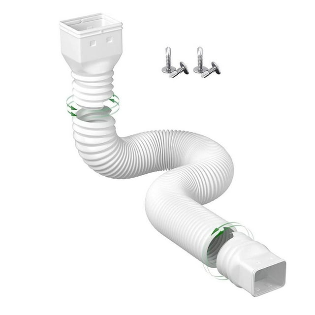 Rain Gutter Downspout Extensions Telescopic Rain Gutter Drain Terrace Home & Accessories White B