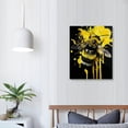 thumbnail image 4 of Acheng A Bee In Yellow Drips Canvas Wall Art BeePrint Artwork Painting Pictures Motivational Art Quotes Office Study Wall Decor Artwork 12x16 in, 4 of 5