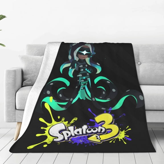 Splatoon 3 Throw Blanket Couch Bed Sofa Soft Lightweight Warm Cozy Flannel Fleece Bed Blanket For Kids Adults Gift Multiple Sizes Available 40"X30"