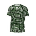 thumbnail image 6 of Wukai Green Snakeskin Print Men's Short-Sleeved Mesh T-Shirt,Quick-Dry Short Sleeve Workout T-Shirt-X-Small, 6 of 8