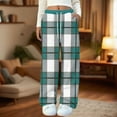 thumbnail image 2 of Bovxnpu Women Pajama Pants, Plus Size Pajama Pants Sleep Pants Lounge Pants Print Flannel Elastic Waist Loose with Pockets Drawstring Trousers Loungewear Sleepwear, 2 of 4