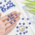 thumbnail image 4 of 48 cuentas de vidrio azules de 8 mm, planas y redondas, con forma de lámpara, espaciadoras turcas, para pulseras y bisutería., 4 of 9