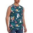 thumbnail image 2 of Fotbe Garden Gnomes In Flower Men's Camiseta sin Mangas Estampada para Hombres, Playera Casual para Gimnasio, Entrenamiento, Playa-Medium, 2 of 7