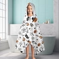 thumbnail image 6 of Vintage Halloween Pattern Hooded Bath Towel，60"x35" for Ages 3 To 12 Kids, Quick Dry Lightweight Soft Microfiber Hood Beach Towel Cover Up for Kids, 6 of 7