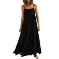 thumbnail image 2 of Elainilye Fashion Women's Casual Dresses Summer Casual Loose Dress Strap Beach Dresses Long Maxi Summer Dresses for Women,Black, 2 of 8