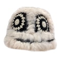 thumbnail image 3 of Sombrero de cubo de invierno, gorro de pescador cálido, tejido a mano único para damas, mujeres, viajes femeninos negro Macarena sombrero de copa, 3 of 6