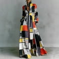 thumbnail image 4 of Navy Floral Print High-Collar Long Sleeve Shirt Dress With Button Front And Pockets, 4 of 8