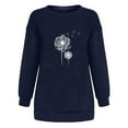 thumbnail image 3 of Zpanxa Women's Floral Print Crewneck Sweatshirt, Long Sleeve Oversized Pullover Top with a Fashionable Pattern for Street Style Navy L, 3 of 6