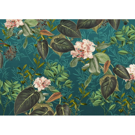 Teal Tropic Wall Mural