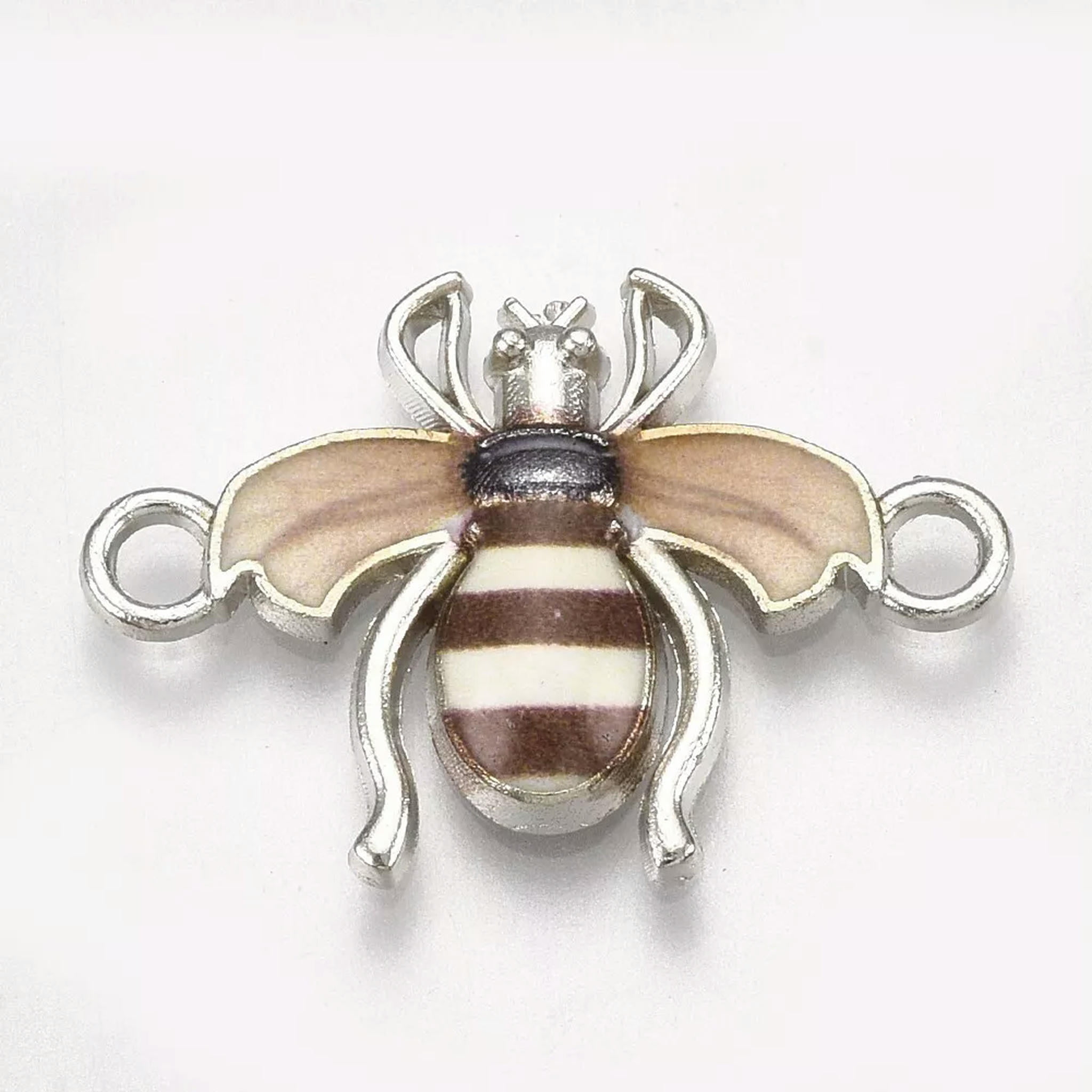 U8MO 100Pcs Alloy Links connectors with Enamel Bee Platinum Jewelry Making 16x22.5mm