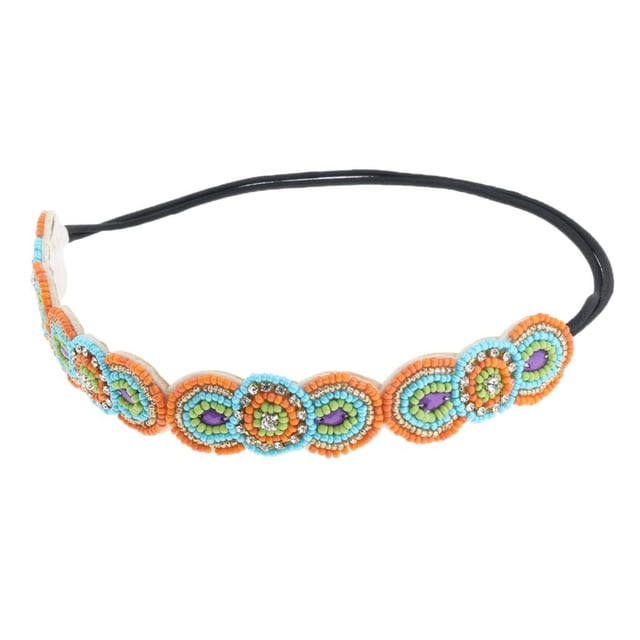Diadema bohemia Macarena con cristal elástica de Fascinador