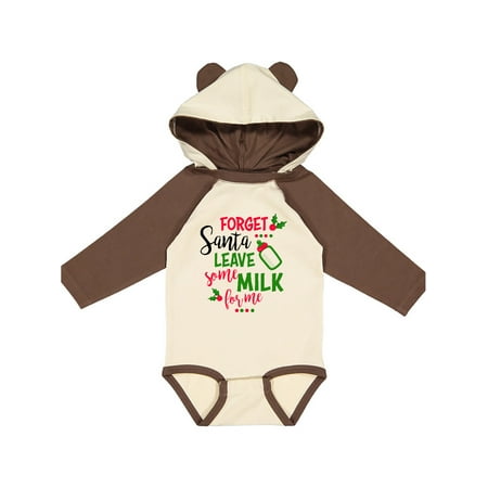

Inktastic Forget Santa Leave some Milk for me with Holly and Bottle Gift Baby Boy or Baby Girl Long Sleeve Bodysuit