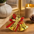 thumbnail image 7 of Christmas Bell Hanging Ornament Set Of 2 Golden Bell Decor with Angel and Bow for Christmas Tree Decor Wreath Indoor Holiday Home Decoration, 7 of 7