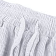 thumbnail image 4 of Women Casual Shorts Drawstring Comfy Elastic Waist Workout Shorts Summer Pull on Short Pants with Pockets Linen Shorts Women White S, 4 of 9