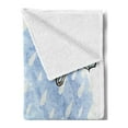 thumbnail image 2 of Eiffel Tower Soft Flannel Fleece Blanket, Surreal Watercolors Paint of Eiffel Tower with Rain Splashes Paris Culture Landmark, Cozy Plush for Indoor and Outdoor Use, 50" x 60", Blue, by Ambesonne, 2 of 5