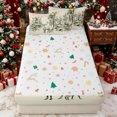 thumbnail image 4 of Erosebridal Watercolor Deer Family Zipper Twin Comforter Sets with Fitted Sheet and 2 Pillowcases for Girls, Sage Green Snowy Pine Tree Zipper Bedding Set, Christmas Reversible, 4 Pieces, 4 of 7