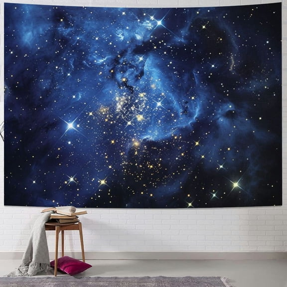 JRXY The Dazzling Stars and Dreamy Night Sky Tapestry Painting