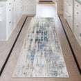 thumbnail image 3 of Hallway Runner Rug, Modern Abstract Ombre Soft Laundry Rug Runner, Non Slip Entryway Mat, Washable Farmhouse Kitchen Area Carpet for Bathroom Bedroom (2'x 6' Multi), 3 of 10