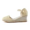 thumbnail image 5 of Modisza Closed Toe Wedge Sandals for Women 2026 Summer Platform Espadrilles Ankle Strap Sandal Wide Width Work Dressy Slide Shoes Beige 7, 5 of 6