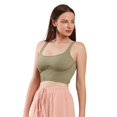 thumbnail image 4 of Women's Stretchy Seamless Serenity Cropped Tank Top, Smoky Olive, Small / Medium, 1 Piece, 4 of 5