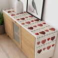 thumbnail image 4 of Red Love Table Runner - 48 Inch Long, Kitchen Dining Table Runner Dresser Scarves, Valentine's Day Heart Red Plaid Beige Farmhouse Decor for Coffee Tables Wedding Party Banquet, 4 of 8