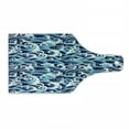 thumbnail image 1 of Japanese Wave Cutting Board, Traditional Eastern Pattern with Waves of Water Foam Splashes, Decorative Tempered Glass Cutting and Serving Board, Wine Bottle Shape, Pale Blue Navy Blue, by Ambesonne, 1 of 1