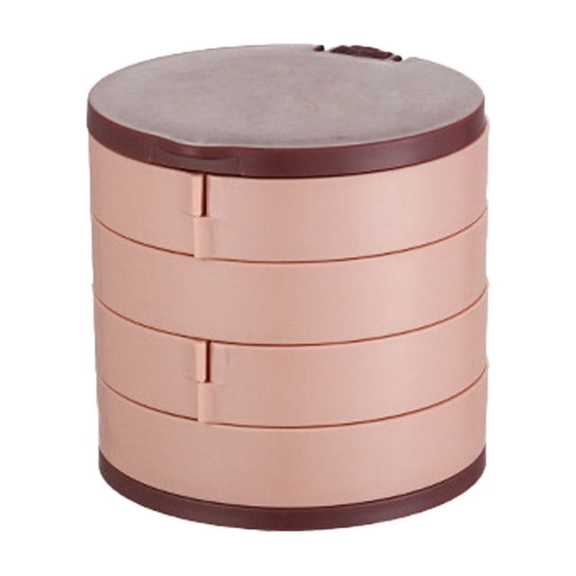 Ficarrico Gerente de joyería, caja de almacenamiento de joyería para mujer, marco de pendientes, caja de bandeja de joyería de viaje giratoria de 5 capas
