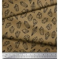 thumbnail image 3 of Soimoi Brown Heavy Satin Fabric Crystal Stone Geometric Print Fabric by the Yard 54 Inch Wide, 3 of 3