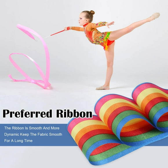 xinxixnxx 6piece Wide Application Ribbon For Gymnastics And Dance Games Light Weight Gymnastics Ribbon 1Set