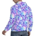 thumbnail image 6 of Kdxio Blue Skull Daisy Print Mens Casual Hooded Collar Drawstring Hoodies Pullover Sweatshirts Casual Long Sleeve Shirts-4X-Large, 6 of 7