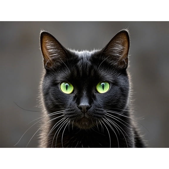 DIY 5D Round Full Drill,Diamond Art Kits Diamond Painting handmade for Beginners Black little cat Mumbai cat,by Number Stitch Arts and Crafts for Living Room Home Decor 12x16 inch