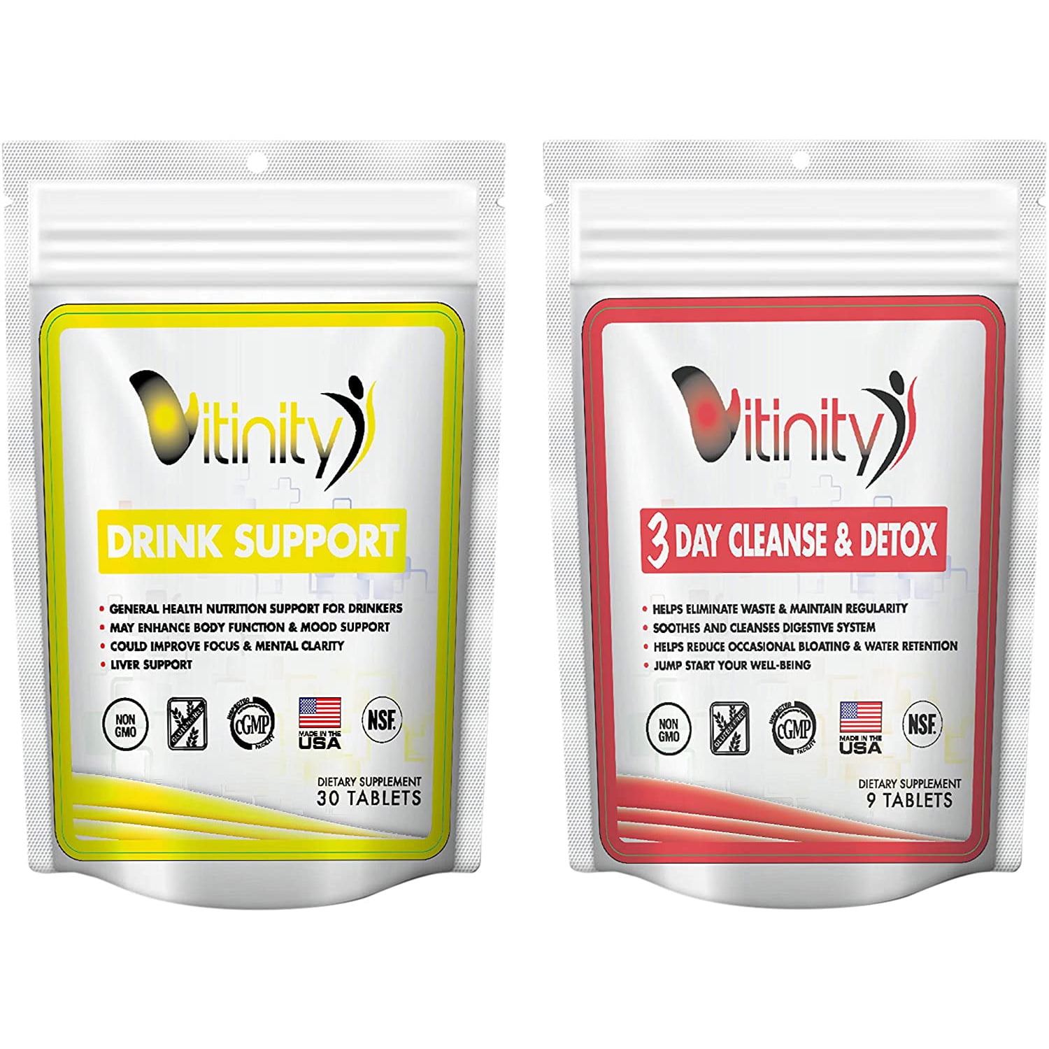 Drink Support Supplement & 3-Day Cleanse Bundle - Craving Support, Liver Health, Reduce Intake Formula - Kudzu, Milk Thistle, NAC for All Natural Detoxify, Gradual Reduction, and Stopping