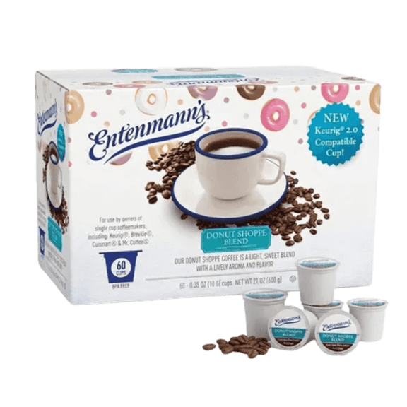 Entenmann's Donut Shoppe Light Roast Single Serve Coffee Cups (for Keurig K-Cup Brewers) - 60 Count
